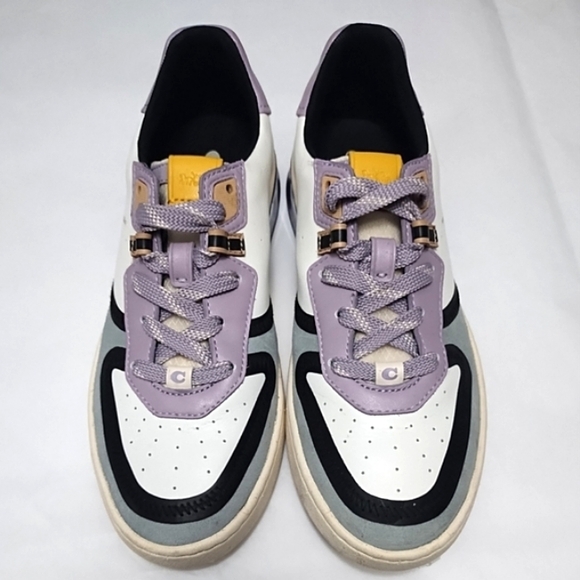 Coach women's citysole Court Sneakers Shoes Lace Up Light/C Blue Lilac Purple - Picture 6 of 13